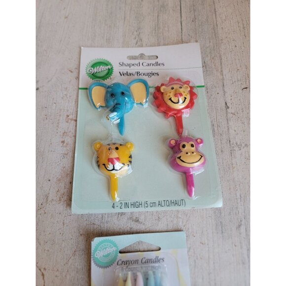 Zoo animal elephant lion crayon birthday candle set unique - Picture 4 of 6